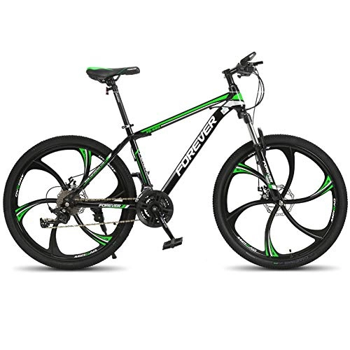 Bicicletas de montaña : ZWW Bicicleta De Montaa para Adultos, 26In 30 Velocidades Acero De Alto Carbono Doble Absorcin De Impactos Frenos De Disco Bicicleta Todoterreno Unisex Al Aire Libre - Fitness Deportivo, Black Green