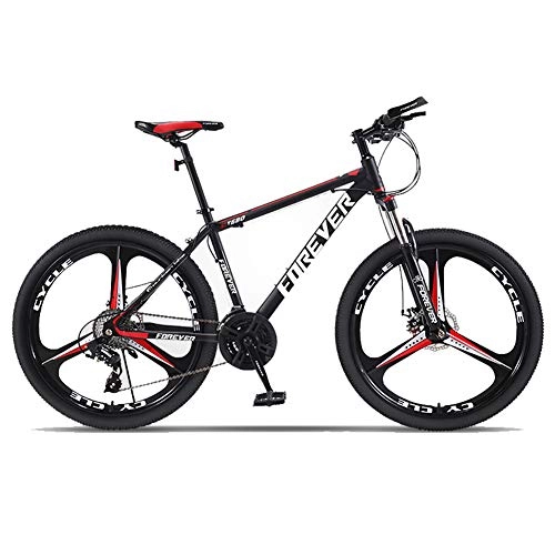 Bicicletas de montaña : ZWW Bicicleta De Montaña para Adultos, 26In 30 Velocidades Bicicleta Todoterreno Juvenil De Acero con Alto Contenido De Carbono para Exteriores con Doble Freno De Disco, Black Red