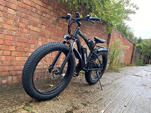 Electric Mountain Bike : 【Second hand】CANTAKEL Electric Mountain Bike, 26 Inch Electric Bike, Adult Electric Bike with Back Seat and Hidden Battery, Premium Full Suspension