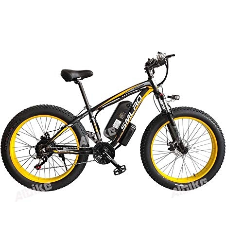 Electric Mountain Bike : 17.5ah Battery Electric Mountain Bike, 48v 1000w Bike 4.0 Fat Tire Snow Beach e-Bike, for Urban Environment and Commuting To and From Get Off Work