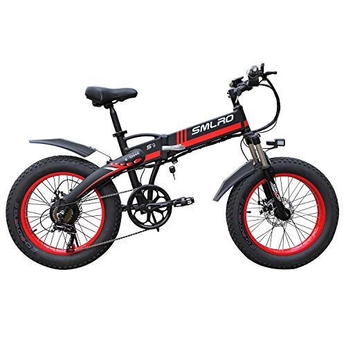 Electric Mountain Bike : 20Inch Electric Mountain Bike 48V Lithium Battery Hidden Frame 3500W High Speed Motor Max Speed 30Km / H Soft Tail Ebike, Red, 20inch