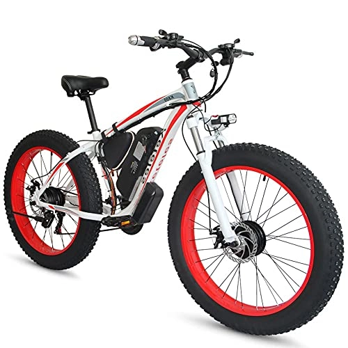 Electric Mountain Bike : 26 * 4.0" Fat Tire E-Bike Electric Mountain Bike with 48V 13AH Battery, 350W 40 Km / H Adults Men Electric Bicycle with Shimano 21 Speeds Gears and Hydraulic Disc Brakes D