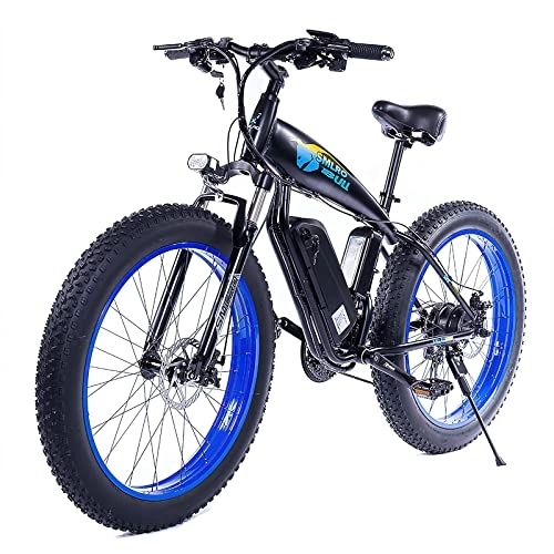 Electric Mountain Bike : 26 * 4.0 inch Fat Tire Electric Bike for adult, Mountain Bike, cruise-control-system, Brake power-off system, lockable Full Suspension, Shimano 7-Speed City E-bike, Endurance Mileage 75km M-3