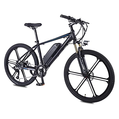 Electric Mountain Bike : 26'' Electric Bike, Electric Bicycle, Brushless E-Bike, Aluminum Alloy Bracket, Mechanical Disc Brake, with Rechargeable Taillights, Three Riding Modes, Safer Night Riding, Black, 10AH