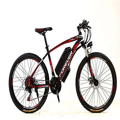 Electric Mountain Bike : 26"Electric Bike for Adults, Electric Mountain Bike / Commute Ebike with 250W Motor, Professional 21Speed Transmission Gears, Red