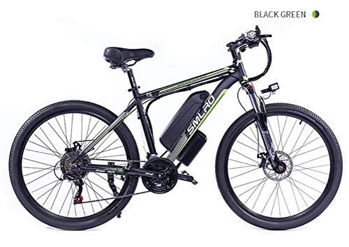 Electric Mountain Bike : 26'' Electric Mountain Bike, Electric Bike MTB Dirtbike with Large Capacity Lithium-Ion Battery (36V 10AH 350W), 21 Speed Gear And Three Working Modes, Green