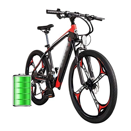 Electric Mountain Bike : 26'' Electric Mountain Bike, Electric Bikes for Adults Large Capacity Lithium-Ion Battery (48V 400W) Supports 25km / 15.5mile 27 Speed Gear Electric Bicycle, Black