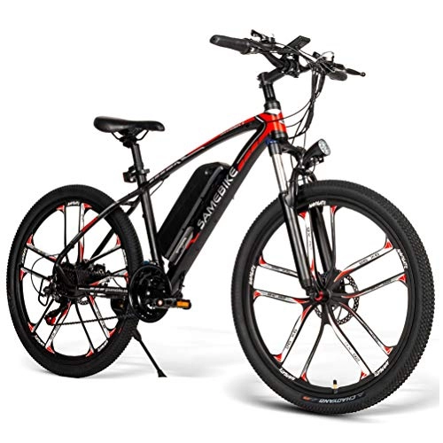 Electric Mountain Bike : 26'' Electric Mountain Bike, Front / rear double disc brake with Lithium-Ion Battery 48V 8AH 350W 2000wh, 21 Speed Gear And Three Working Modes Shipment from warehouses in Germany and Poland, Black