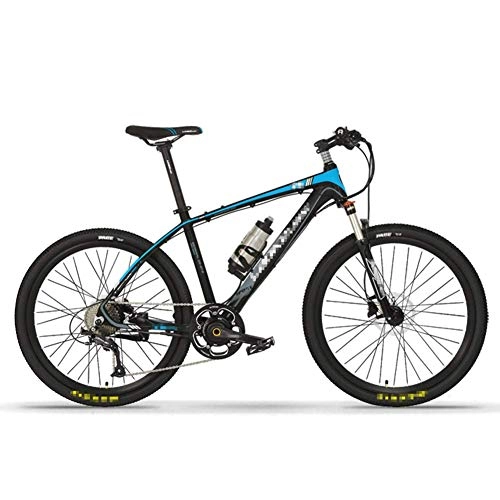 Electric Mountain Bike : 26'' Electric Mountain Bike, Mountain Bikes Dual Full Suspension for Adults 36V 6.8Ah Removable Large Capacity Lithium-Ion Battery 240W 9 Speed, Blue