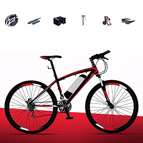 Electric Mountain Bike : 26'' Electric Mountain Bike with Removable Large Capacity Lithium-Ion Battery (36V 250W), Cruising Range 100km, Brake System Front and Rear Double Disc Brakes