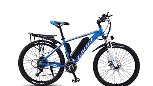 Electric Mountain Bike : 26-Inch Electric Bike Adult Electric Car Removable Lithium Battery Booster Mountain Bike Off-Road All-Terrain Vehicle for Men And Women, Blue, 13AH80 km