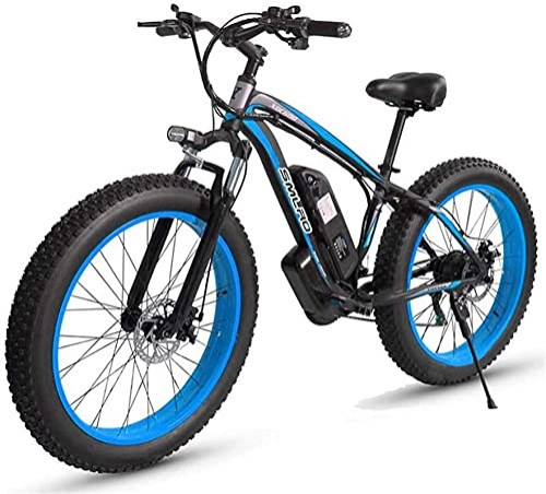 Electric Mountain Bike : 26 Inch Snow Bike, 48V 1000W Electric Mountain Bike, 17.5AH Lithium Moped, 4.0 Fat Tire Bike / Hard Tail Bike / Adult Off-Road Men and Women (Color : E) (Color : B)