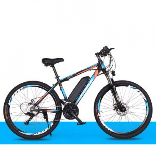 Electric Mountain Bike : 26'' Unisex Electric Mountain Bicycle, 250W Motor Electric Bike with Removable 36V 10AH Lithium-Ion Battery, 27 Variable Speed Double Disc Brake, Blue