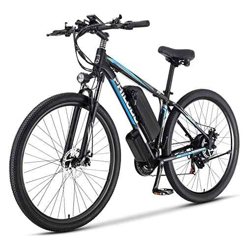 Electric Mountain Bike : 29'' Bike Mountain Bike, Dual Hydraulic Disc E-Bike, With 48V 13Ah Removable Batteries, Range 60 Miles, 72N.m, Electric Bicycle with 3 Riding Modes, LCD Display, Shimano 21 Speed (UK Stock)
