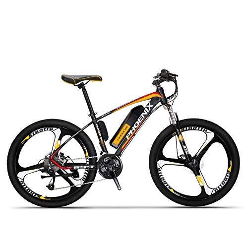 Electric Mountain Bike : AAAHHH Adult Mountain Electric Bike Men, 27-Speed Off-Road Electric Bike, 250W Electric Bike, 36V Lithium Battery, 27.5 Inch Wheels, Yellow, 26 inches