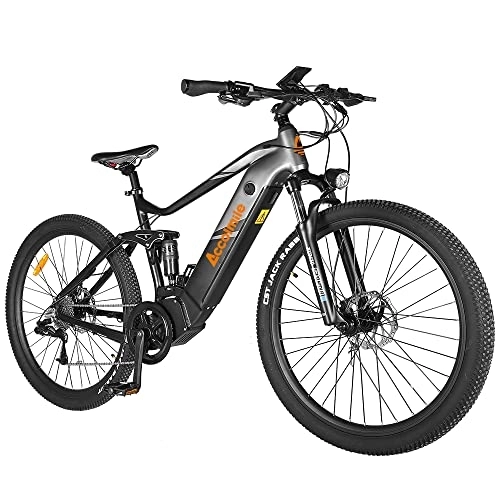 Electric Mountain Bike : Accolmile Electric Bike Cola Bear Electric Mountain Bike 27" 29", 250W Mid Drive Motor BBS01B, 48V 13Ah Integrated Removable Battery, Full Suspension E-bike for Adults, Shimano 8 Speed