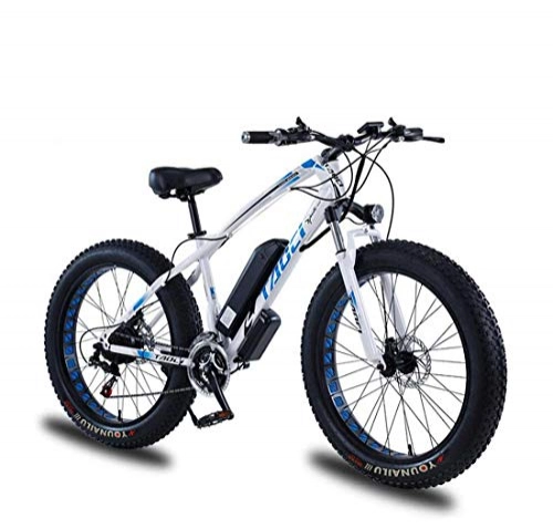 Electric Mountain Bike : Adult 26Inch Electric Fat Tire Mountain Bike, 48V Lithium Battery Electric Snow Bicycle, With LCD Display / Anti-Theft Lock / Tool / Fender, A