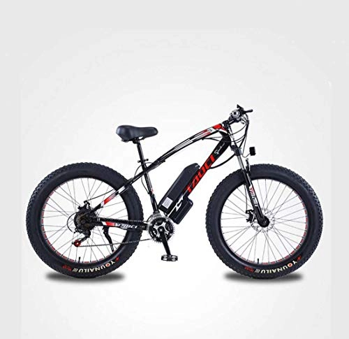Electric Mountain Bike : Adult 26Inch Electric Fat Tire Mountain Bike, 48V Lithium Battery Electric Snow Bicycle, With LCD Display / Anti-Theft Lock / Tool / Fender, B