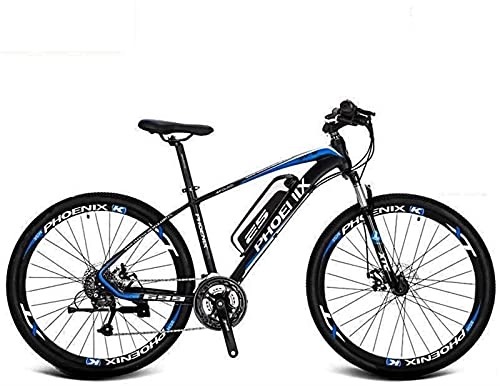 Electric Mountain Bike : Adult 27.5 Inch Electric Mountain Bike, 36V Lithium Battery Aluminum Alloy Electric Bicycle, LCD Display-Rear frame-Phone holder-Chain oil (Color : B, Size : 100KM)
