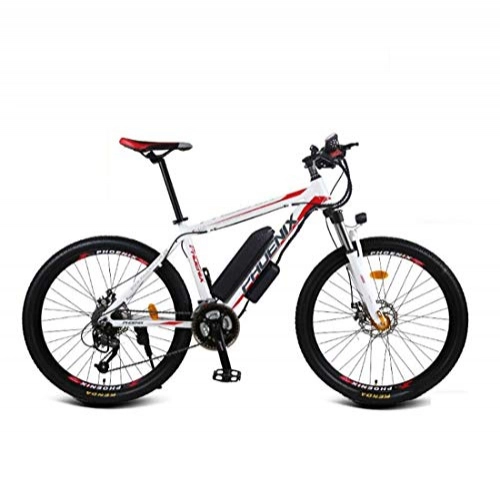 Electric Mountain Bike : Adult 36V Mountain Electric Bike, High Carbon Steel Frame Lithium Battery Electric Bicycle, LCD Display, Men Women General Purpose, D, 21 speed