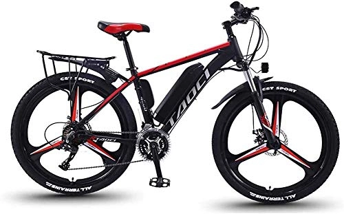 Electric Mountain Bike : Adult Electric Bike Electric Mountain Bike, Aluminum Alloy Bicycles All Terrain, 26" 36V 350W 13Ah Detachable Lithium Ion Battery, Smart Mountain Ebike for Mens, (Color : Red, Size : 10AH 65 km)