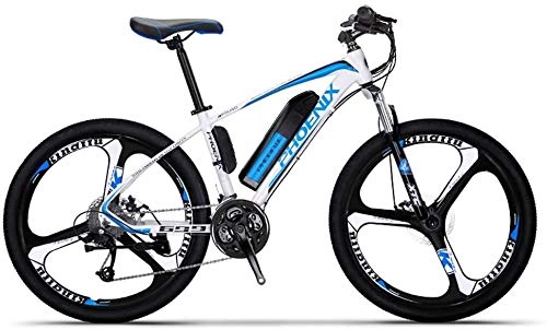 Electric Mountain Bike : Adult Electric Mountain Bike, 250W Snow Bikes, Removable 36V 10AH Lithium Battery for, 27 speed Electric Bicycle, 26 Inch Magnesium Alloy Integrated Wheels, D