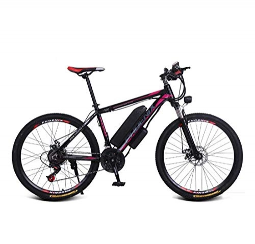Electric Mountain Bike : Adult Electric Mountain Bike, High Carbon Steel Frame Electric Bicycle, With LCD Display 36V Lithium Battery E-Bikes, 26Inch Spokes Wheels, B, 24 speed