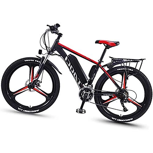 Electric Mountain Bike : Adult Electric Mountainbicycle, With 8AH Removable Lithium Battery 350W 36V 26'' Electric Bike 21-Speed Mountain Bike, Suitable for Outdoor Sports, Black, 8AH