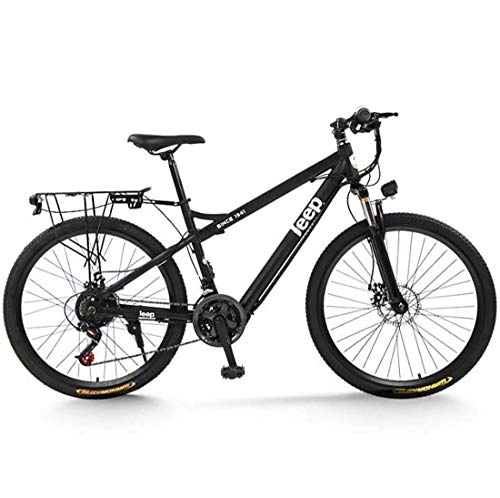 Electric Mountain Bike : Adult Mens Electric Mountain Bike, 36V Lithium Battery Electric Bicycle, High Carbon Steel Frame E-Bikes, With LCD Display, A, 27 speed