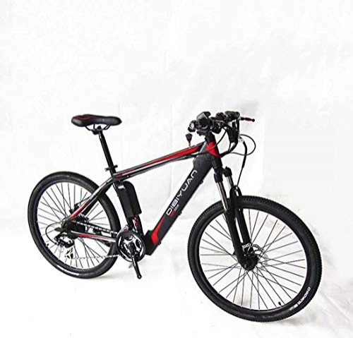 Electric Mountain Bike : Adult Mens Electric Mountain Bike, 48V Lithium Battery City Electric Bicycle, High-Carbon Steel Frame Offroad 26 Inch E-Bikes, A, 10AH