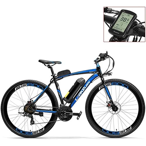 Electric Mountain Bike : Adult Mountain E-bike 700C Pedal Assist Electric Bike36V 20Ah Battery 300W Motor Aluminium Alloy Airfoil-shaped Frame Both Disc Brake 20-35km / h Road Bicycle ( Color : Blue-LCD , Size : Standard )