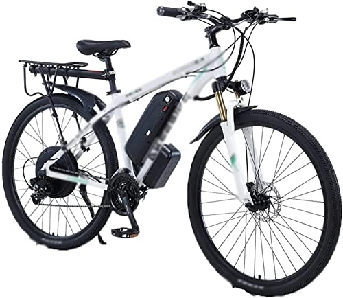 Electric Mountain Bike : AGVOE Electric Bikes Assisted Lithium Battery Bikes Electric Mountain Bikes Remote Electric Bikes (Color : White)