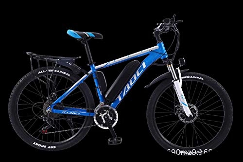 Electric Mountain Bike : AKEFG 26'' Electric Mountain Bike Removable Large Capacity Lithium-Ion Battery (36V 350W), Electric Bike 26 Speed Gear Three Working Modes, Blue