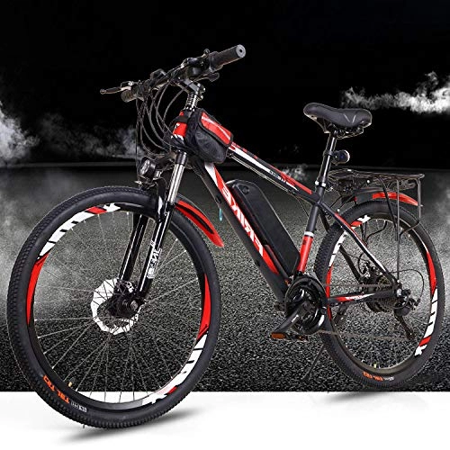 Electric Mountain Bike : AKEFG Hybrid mountain bike, adult electric bicycle detachable lithium ion battery (36V10Ah) 27 speed 5 speed assist system, 26 inch