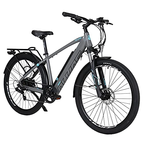 Electric Mountain Bike : AKEZ 27.5’’ Electric Bikes for Adults Men, 250W E-bike for Men with 12.5Ah Removable Lithium-Ion Battery Electric Mountain Dirt Bikes with BAFANG Motor and Shimano 7 Speed Gear (gray)