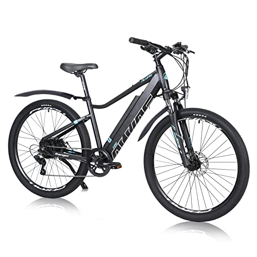 Electric Mountain Bike : AKEZ 27.5’’ Electric Bikes for Adults Men, Electric Mountain Bike with Waterproof 250W 12.5Ah Removable Lithium-Ion Battery E-bike for Men with BAFANG Motor and Shimano 7 Speed Gear (black)