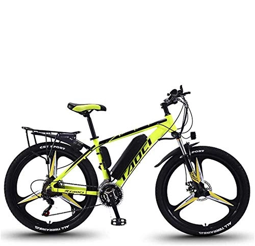 Electric Mountain Bike : AKEZ Electric Bikes for Adult, Mens Mountain Bike, Magnesium Alloy Ebikes Bicycles All Terrain, 26" 36V 250W Removable Lithium-Ion Battery Bicycle Ebike, for Outdoor Cycling Travel Work Out, Yellow