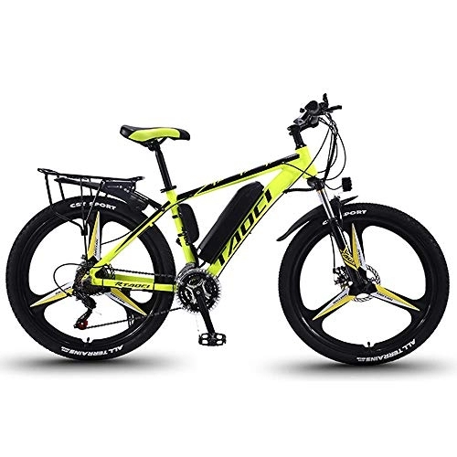 Electric Mountain Bike : AKT 26 Inch E-Bike Electric Mountain Bicycle 21 Shifter Speed 36V 13A Lithium Battery / Power 350W / Mileage: 50-90KM for City Commuting, Green-T1