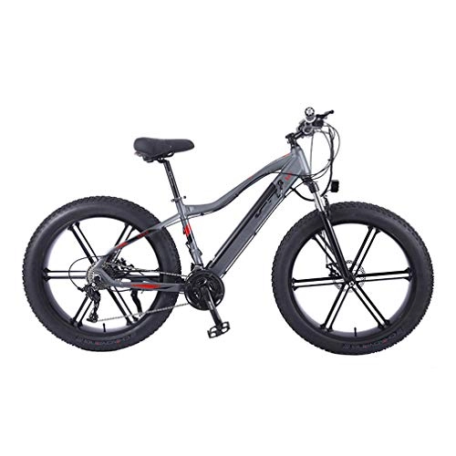 Electric Mountain Bike : AMGJ Electric Bike, with LCD Display 3 Modes Motor 350W, 36V 10Ah Rechargeable Lithium Battery Seat Adjustable 26 Inch Electric Bike Sports Outdoor Travel Work, gray B, center