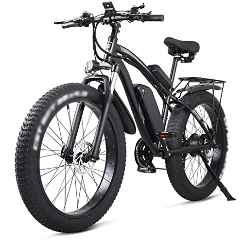 Electric Mountain Bike : AWJ 26 Inch Electric Bike 1000W Mens Mountain Bike Snow Bike 48V 17Ah Lithium Battery 4.0 Fat Tire E-Bike