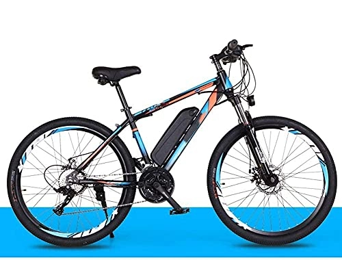 Electric Mountain Bike : AYHa Adult Mountain Electric Bicycle, 250W Motor 26'' Off-Road Electric Bike with Removable 36V 8Ah / 10Ah Lithium-Ion Battery 21 / 27 Variable Speed Double Disc Brake Unisex, Black Blue, A 36V10AH