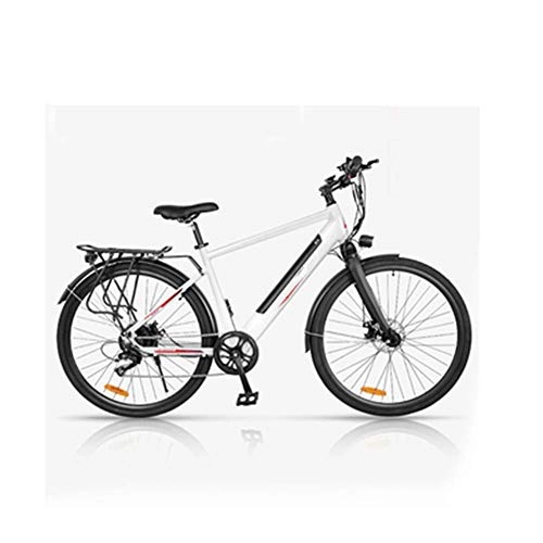Electric Mountain Bike : AYHa Adults City Electric Bike, with 350W Powerful Motor 27" Mountain Commute E Bike Aluminum Alloy Frame 6 Speed Dual Disc Brakes Removable Battery Three Options, White, C 14AH