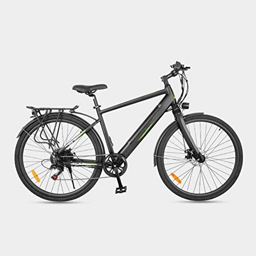 Electric Mountain Bike : AYHa City Commuter Electric Bicycle, 360W Motor 6 Speed Dual Disc Brakes 27 Inches Adults Aluminum Alloy Variable Speed E Bike 36V Removable Hidden Battery, Black, B 14AH