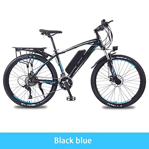 Electric Mountain Bike : AYHa Electric Mountain Bike, 26'' City Electric Bicycle for Adults with Removable 36V 8Ah / 10Ah / 13 Ah Lithium-Ion Battery 27 Speed Shifter Aluminum Alloy Frame Unisex, Black Blue, 10AH