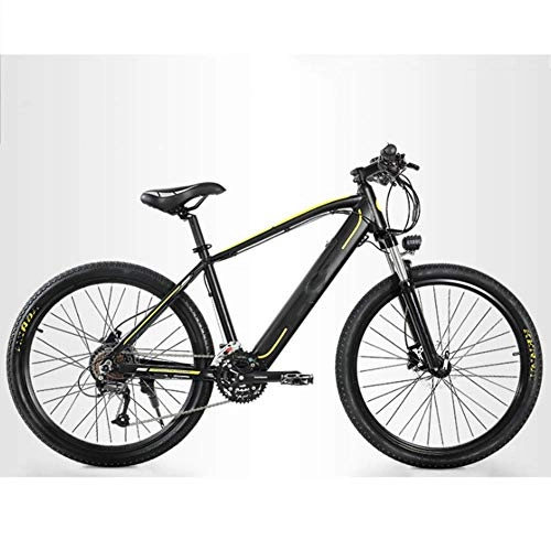 Electric Mountain Bike : AYHa Mountain Electric Bicycle, 26 inch Adult Travel Electric Bicycle 350W Brushless Motor 48V 10Ah Removable Lithium Battery Front Rear Disc Brake 27 Speed, Black
