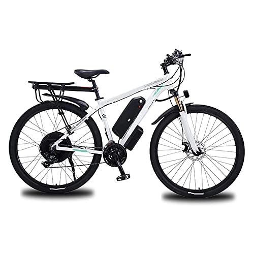 Electric Mountain Bike : BAHAOMI Electric Bike 29" 21 Speed Adults Electric Mountain Bicycle Double Disc Brakes City Commute Ebike 1000W Motor 48V 13Ah Removable Lithium Battery E-bike, White
