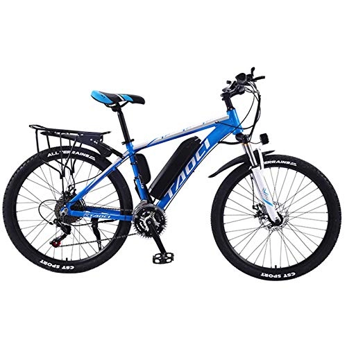 Electric Mountain Bike : BAIYIQW Electric Bike Electric Bicycle 36V350 motor / 4h charging battery life 50km / 70km / 90km / body weight 25kg, load-bearing 120kg / aluminum alloy frame, white 13AH, 30 speed