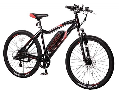 Electric Mountain Bike : Basis Beacon E-MTB Electric Mountain Bike 19in Frame, 27.5in Wheel - Black / Red (8.8ah Battery)