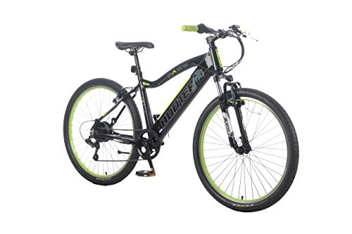 Electric Mountain Bike : Basis Hunter Unisex Integrated Electric Mountain Bike, 7.8Ah Battery - Black / Lime