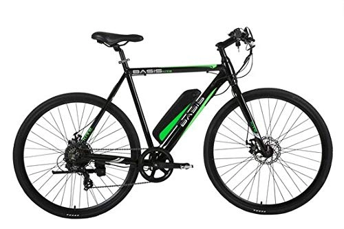 Electric Mountain Bike : Basis Kite Commuter Electric Bike 700c Wheels, 13Ah Battery, LCD DISPLAY, 7 Speed - Black